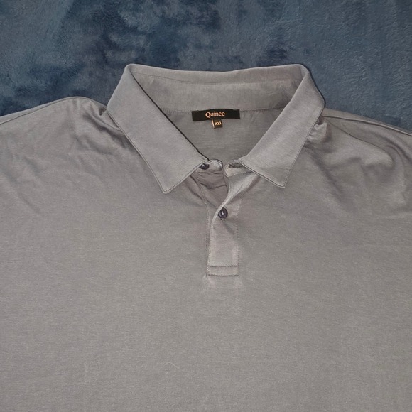 Quince Other - Quince Mens 100% Pima Cotton Luxe Touch Polo Faded Indigo Gray XXL